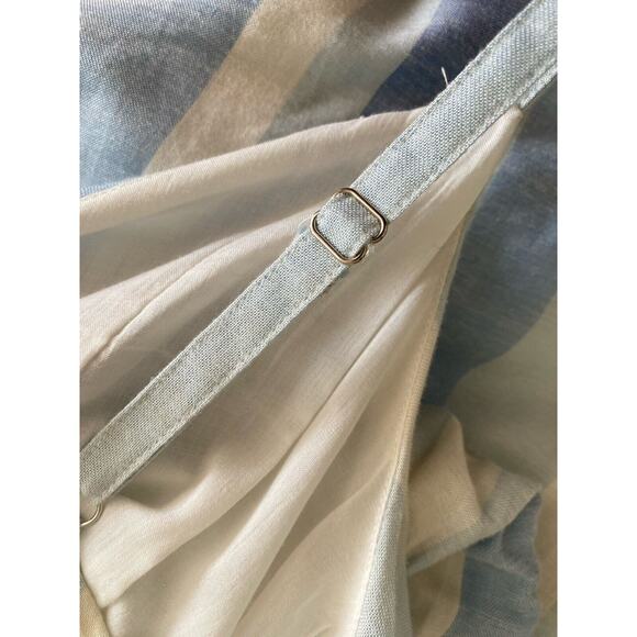 New Joie Linen Blend Stripe Dress Spaghetti Strap Blue Mommy & Me 10 w/ headband - Picture 10 of 11